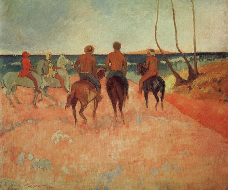 Paul Gauguin Horseman at the beach oil painting picture